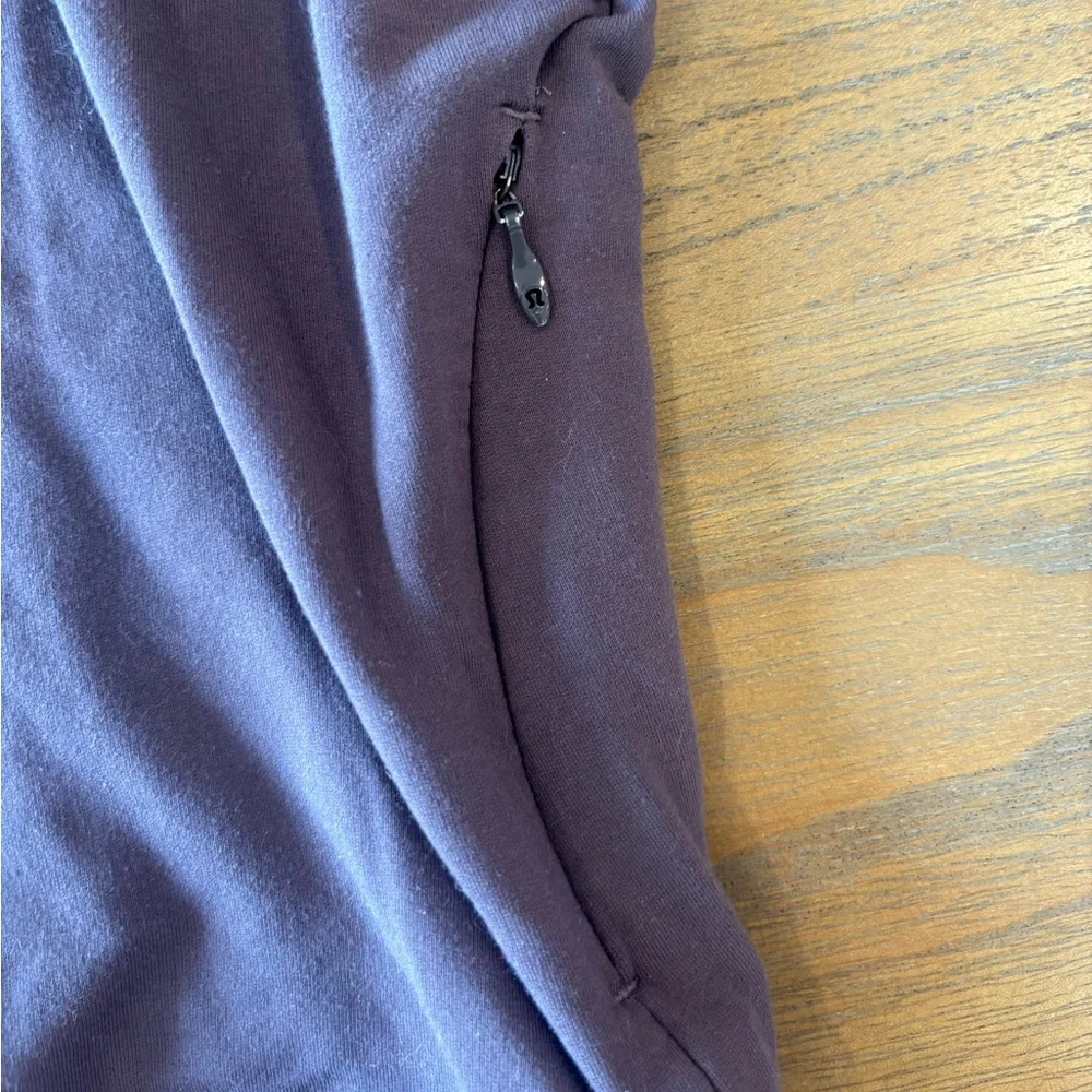 Lululemon Twisted & Tucked Hoodie Size 2 Gray Purple Modal Pullover Zip Pockets